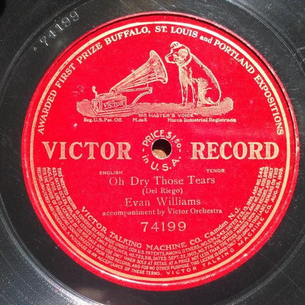 Evan Williams (3) : Oh Dry Those Tears (Shellac, 12", S/Sided)