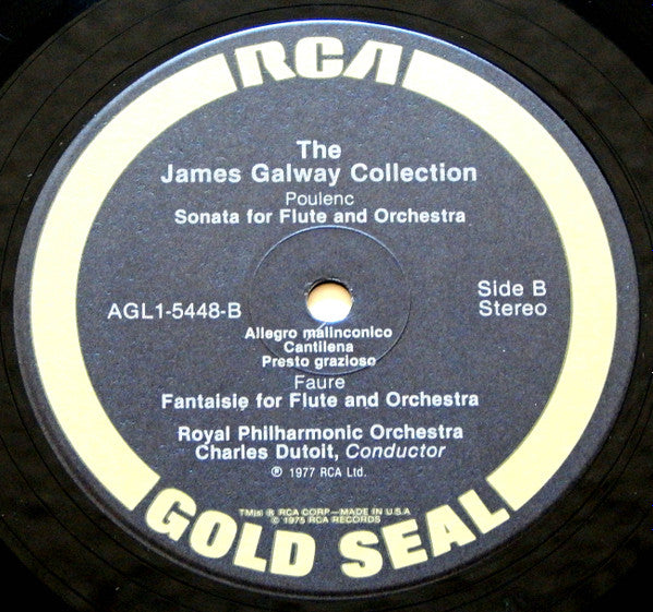 James Galway With Royal Philharmonic Orchestra Conducted By Charles Dutoit : French Flute Concertos (LP, RM)