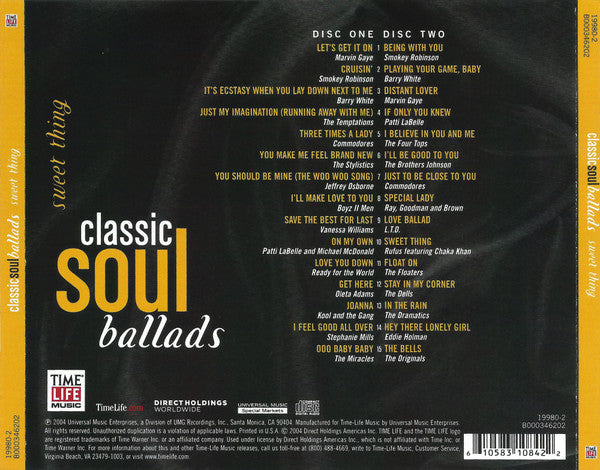 Various : Classic Soul Ballads (Sweet Thing) (2xCD, Comp)