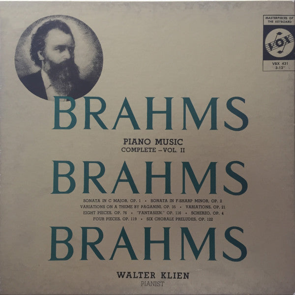 Johannes Brahms, Walter Klien : Brahms Piano Music - Complete - Vol. II (3xLP, Mono + Box)