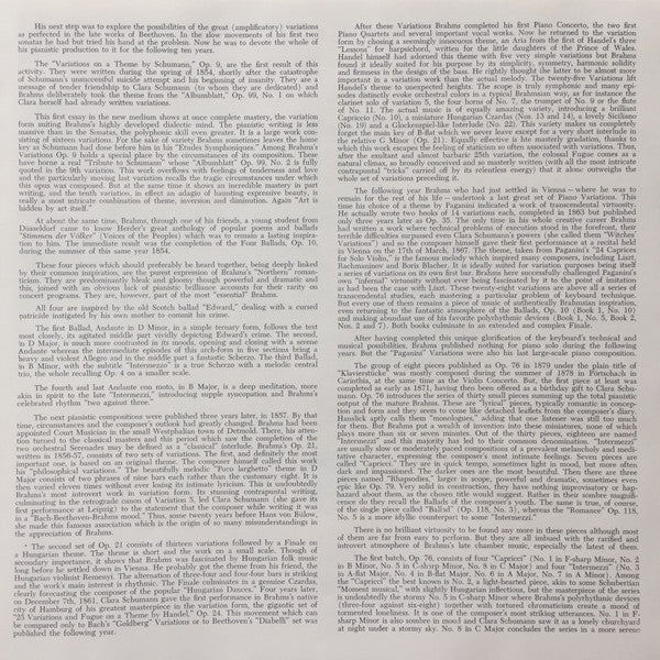 Johannes Brahms, Walter Klien : Brahms Piano Music - Complete - Vol. II (3xLP, Mono + Box)