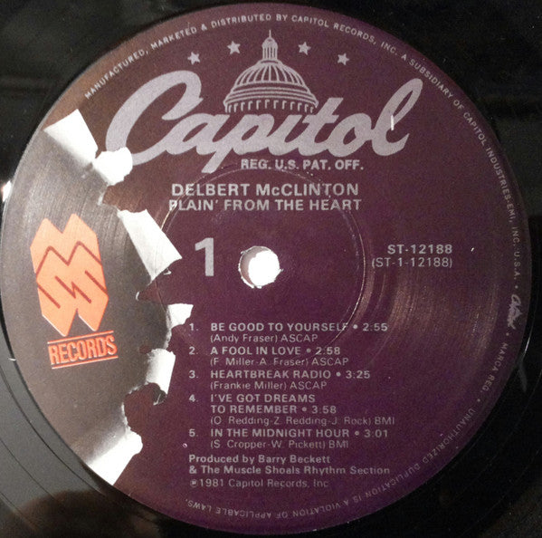Delbert McClinton : Plain' From The Heart (LP, Album, Los)