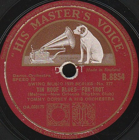 Tommy Dorsey And His Orchestra : Tin Roof Blues / Boogie Woogie (Shellac, 10")