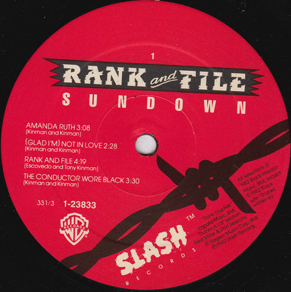 Rank & File : Sundown (LP, Album, RE, All)