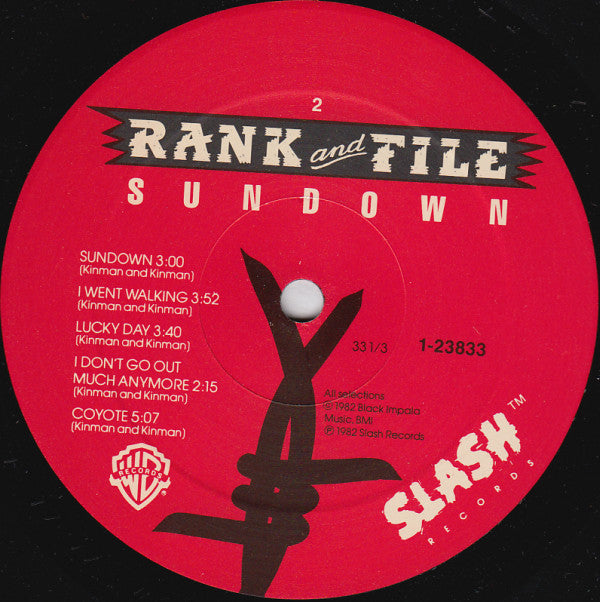 Rank & File : Sundown (LP, Album, RE, All)