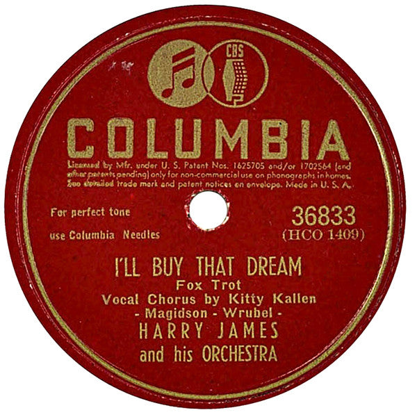 Harry James And His Orchestra : I'll Buy That Dream / Memphis In June (Shellac, 10")