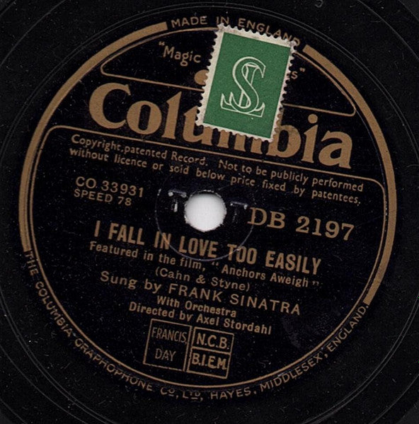 Frank Sinatra : I Fall In Love Too Easily / I Begged Her (Shellac, 10", TT)