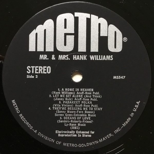 Hank & Audrey : Mr. & Mrs. Hank Williams (LP, Comp)