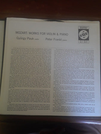 Mozart*, György Pauk, Peter Frankl : Sonatas & Variations For Violin & Piano: Complete In Two Volumes, Vol. II (3xLP + Box)