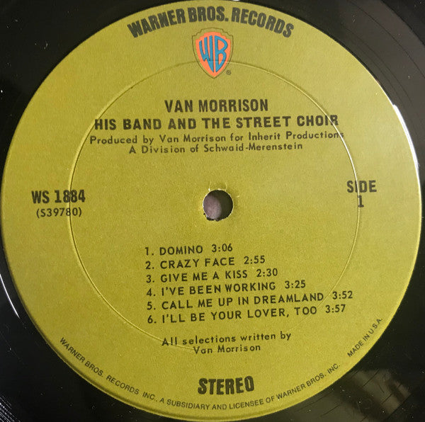 Van Morrison : His Band And The Street Choir (LP, Album)