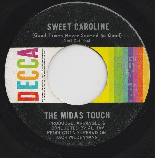 The Midas Touch : Sweet Caroline / Jean (7", Single)