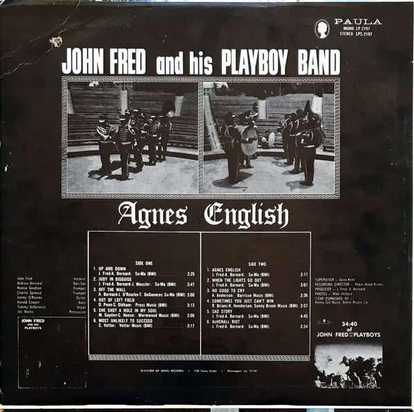 John Fred And His Playboy Band* : Agnes English (LP, Album, Pin)
