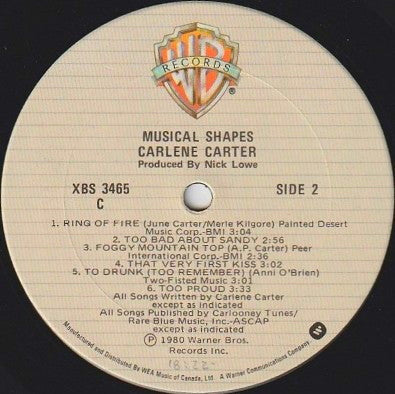 Carlene Carter : Musical Shapes (LP, Album)