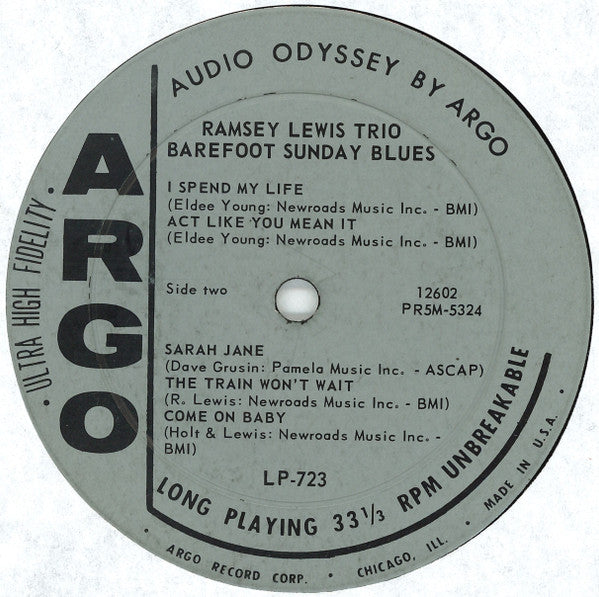 The Ramsey Lewis Trio : Barefoot Sunday Blues (LP, Album, Mono, Gre)