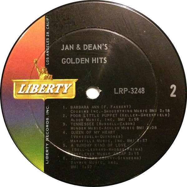 Jan & Dean : Jan & Dean's Golden Hits (LP, Comp)
