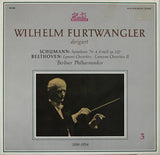 Wilhelm Furtwängler dirigiert Robert Schumann / Ludwig van Beethoven – Berliner Philharmoniker : Symphonie Nr. 4 D-moll Op. 120 / Egmont-Ouvertüre · Leonoren-Ouvertüre II (LP, Comp, Mono)