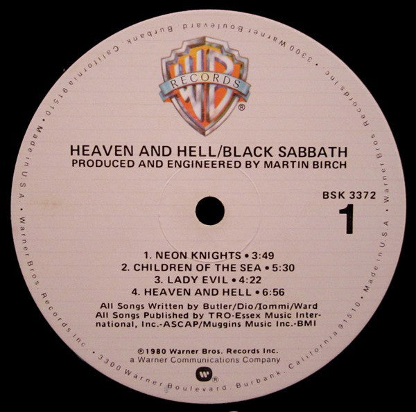 Black Sabbath : Heaven And Hell (LP, Album, All)