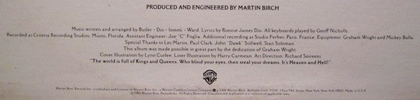 Black Sabbath : Heaven And Hell (LP, Album, All)