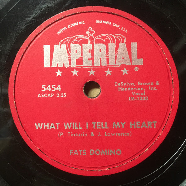 Fats Domino : What Will I Tell My Heart / When I See You (Shellac, 10")
