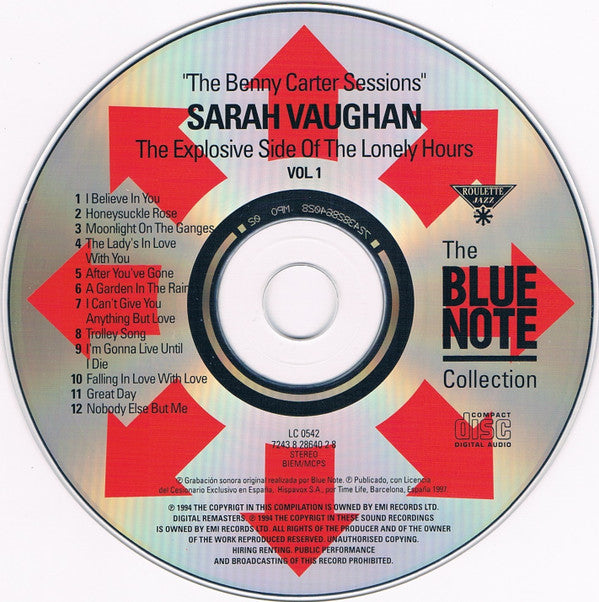 Sarah Vaughan : The Benny Carter Sessions, Vol. 1 - The Explosive Side Of Sarah Vaughan (CD, Album, RE)