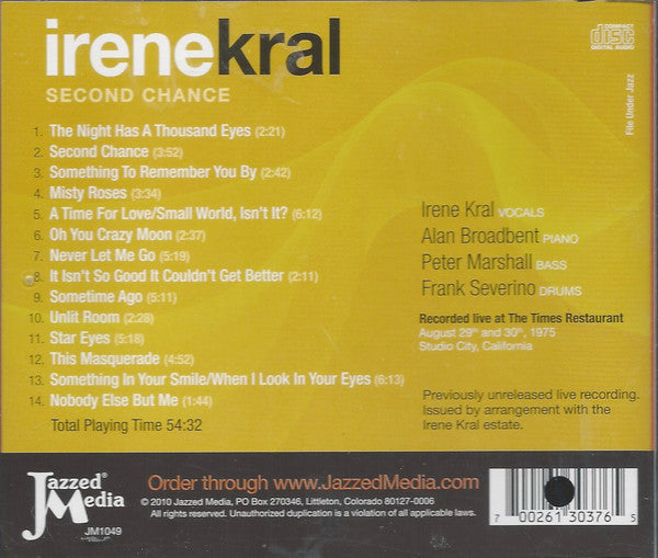 Irene Kral : Second Chance (CD, Album)