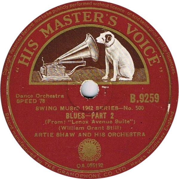 Artie Shaw And His Orchestra : Blues (Shellac, 10")