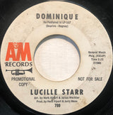 Lucille Starr : Dominique (7", Promo, Styrene, Mon)