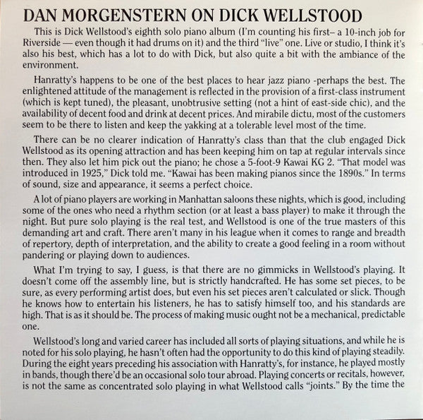 Dick Wellstood : Live At Hanratty's (CD, Album, RE)