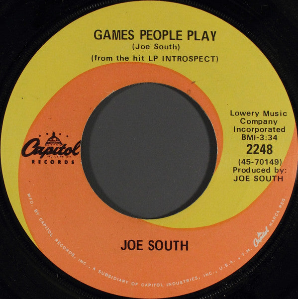 Joe South : Games People Play (7", Single, Scr)