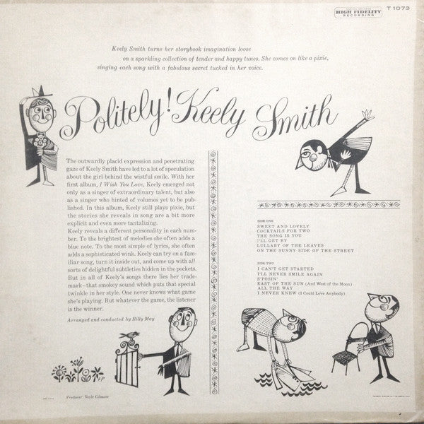 Keely Smith With Billy May And His Orchestra : Politely! (LP, Album, Mono)