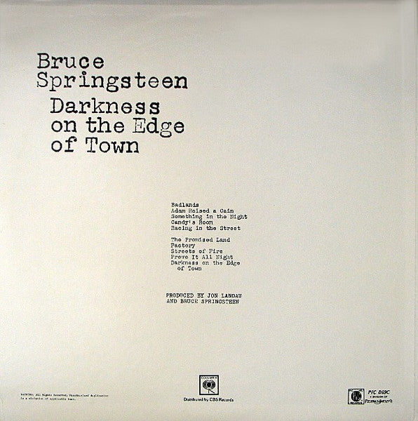 Bruce Springsteen : Darkness On The Edge Of Town (LP, Album, Pic, Promo)