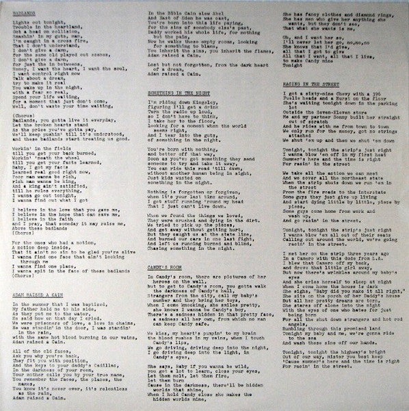 Bruce Springsteen : Darkness On The Edge Of Town (LP, Album, Pic, Promo)