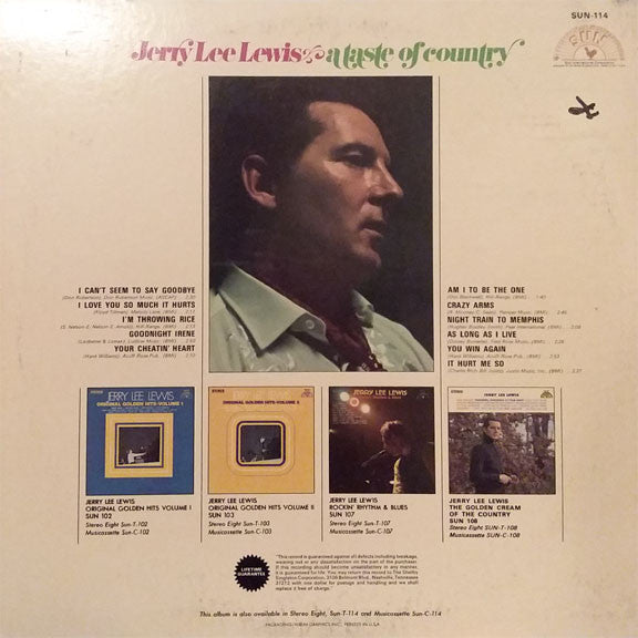 Jerry Lee Lewis : A Taste Of Country (LP, Album)