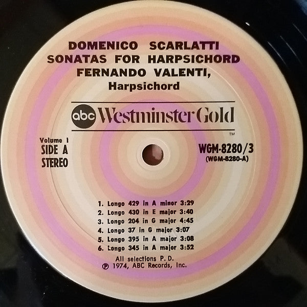 Domenico Scarlatti, Fernando Valenti : The Harpshicord - Volume One - Fernando Valenti Plays The Scarlatti Sonatas (3xLP)