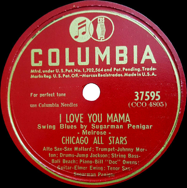 The Chicago All Stars : I Love You Mama / Green Light (Shellac, 10", Kin)
