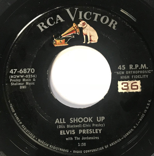Elvis Presley With The Jordanaires : All Shook Up  (7", Single, RCA)