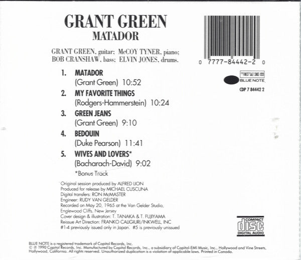 Grant Green : Matador (CD, Album, RE)