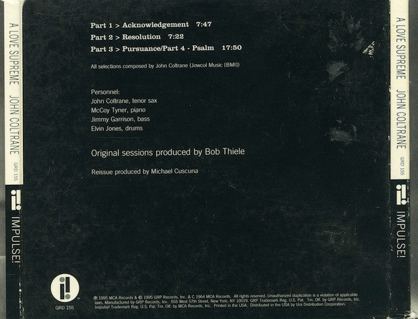 John Coltrane : A Love Supreme (CD, Album, RE, RM, Tri)