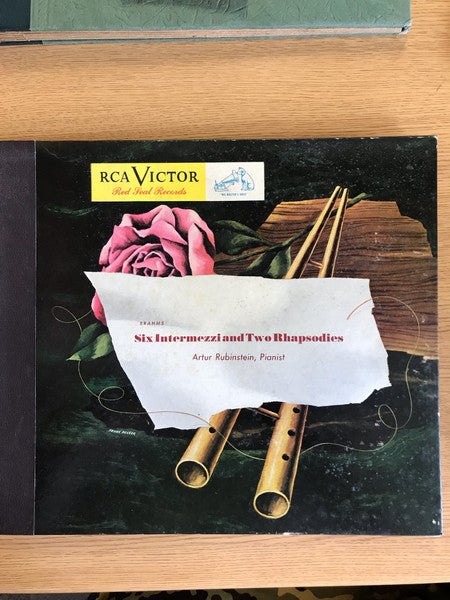 Johannes Brahms - Arthur Rubinstein : Six Intermezzi and Two Rhapsodies (4xShellac, 12", Album, RP)