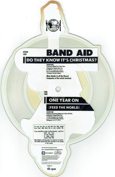 Band Aid : Do They Know It's Christmas? (7", Shape, Single, Ltd, Pic)