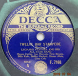 Leonard Feather All Stars : Twelve Bar Stampede / Feather Bed Lament (Shellac, 10")