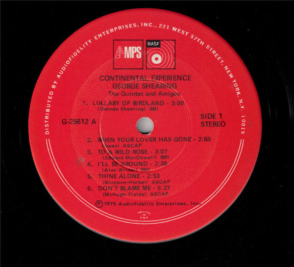 George Shearing : Continental Experience (The Quintet + Amigos) (LP, Album)