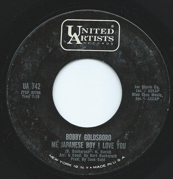 Bobby Goldsboro : Me Japanese Boy I Love You (7")
