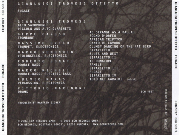 Gianluigi Trovesi Octet : Fugace (CD, Album)