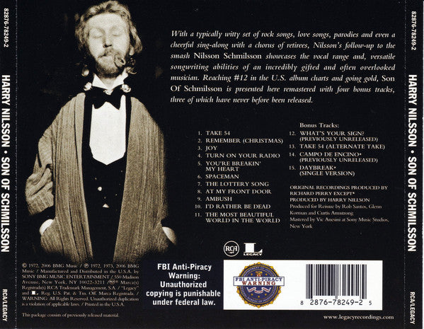 Harry Nilsson : Son Of Schmilsson (CD, Album, RE, RM)
