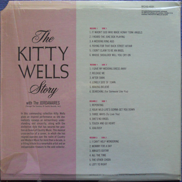 Kitty Wells : The Kitty Wells Story (2xLP, Comp, RE, Pin)