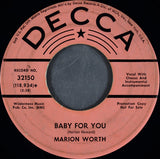 Marion Worth : Only You Can Make Me Cry (7", Promo, Glo)