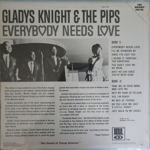 Gladys Knight And The Pips : Everybody Needs Love (LP, Album, Lab)