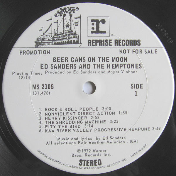 Ed Sanders : Beer Cans On The Moon (LP, Album, Promo)