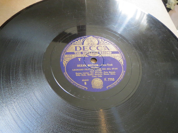 Leonard Feather All Stars : Men Of Harlem / Ocean Motion (Shellac, 10")